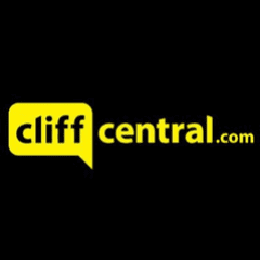 A black and yellow logo with the words cliff central